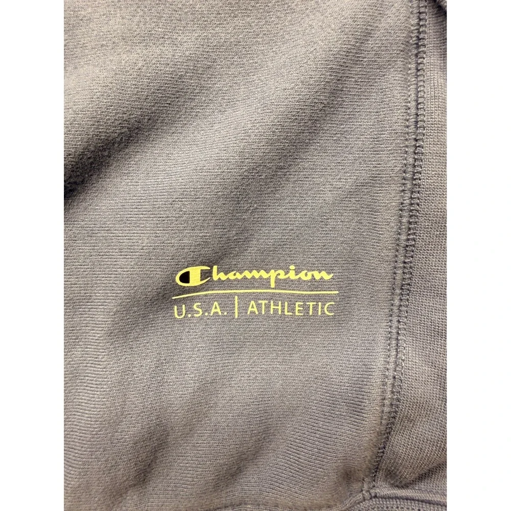Champion USA Athletic Full Zip Cropped Hoodie Blue Fleece Sweatshirt Womens XL
